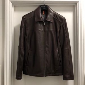 Cole Haan brown lambskin leather jacket - small